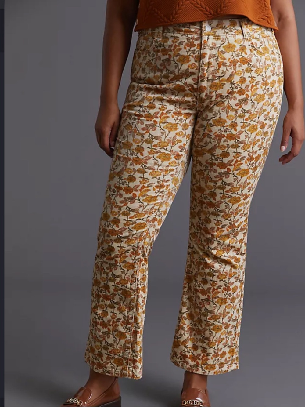 Pilcro Corduroy Icon Flare yellow floral